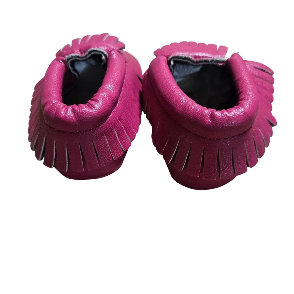 Romirus Baby Moccasins Toddler Shoes Fuchsia Pink Magenta Fringe Size‎ 1 Kidcore